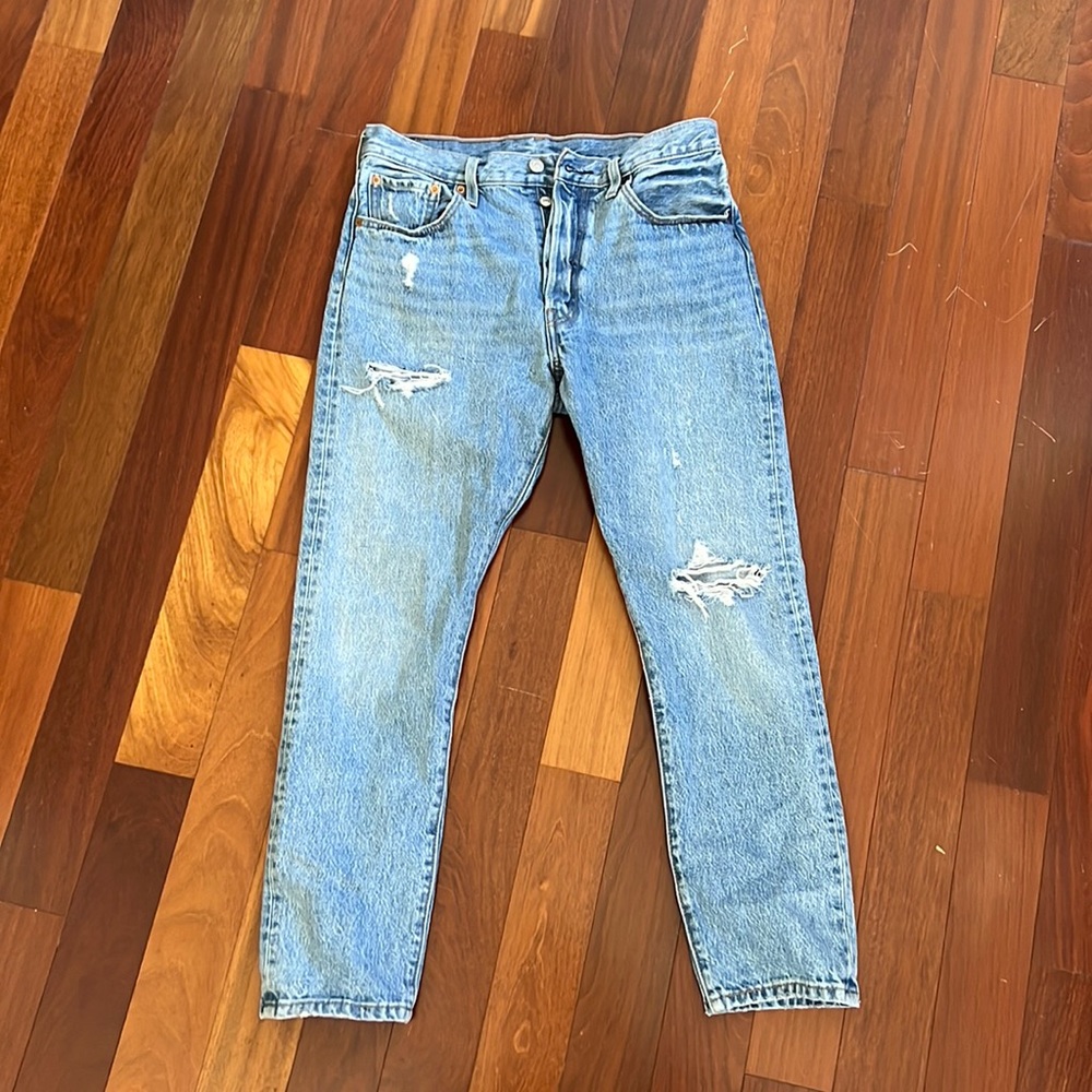 Levi’s 501 Mom Jeans, Medium Wash, W29 L28.